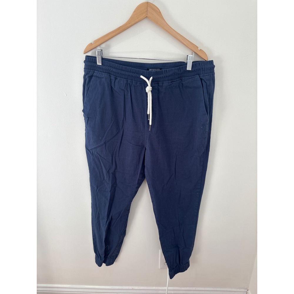 Elwood Mens XXL Navy Blue Cotton Spandex Elastic Waist‎ Drawstring Joggers
